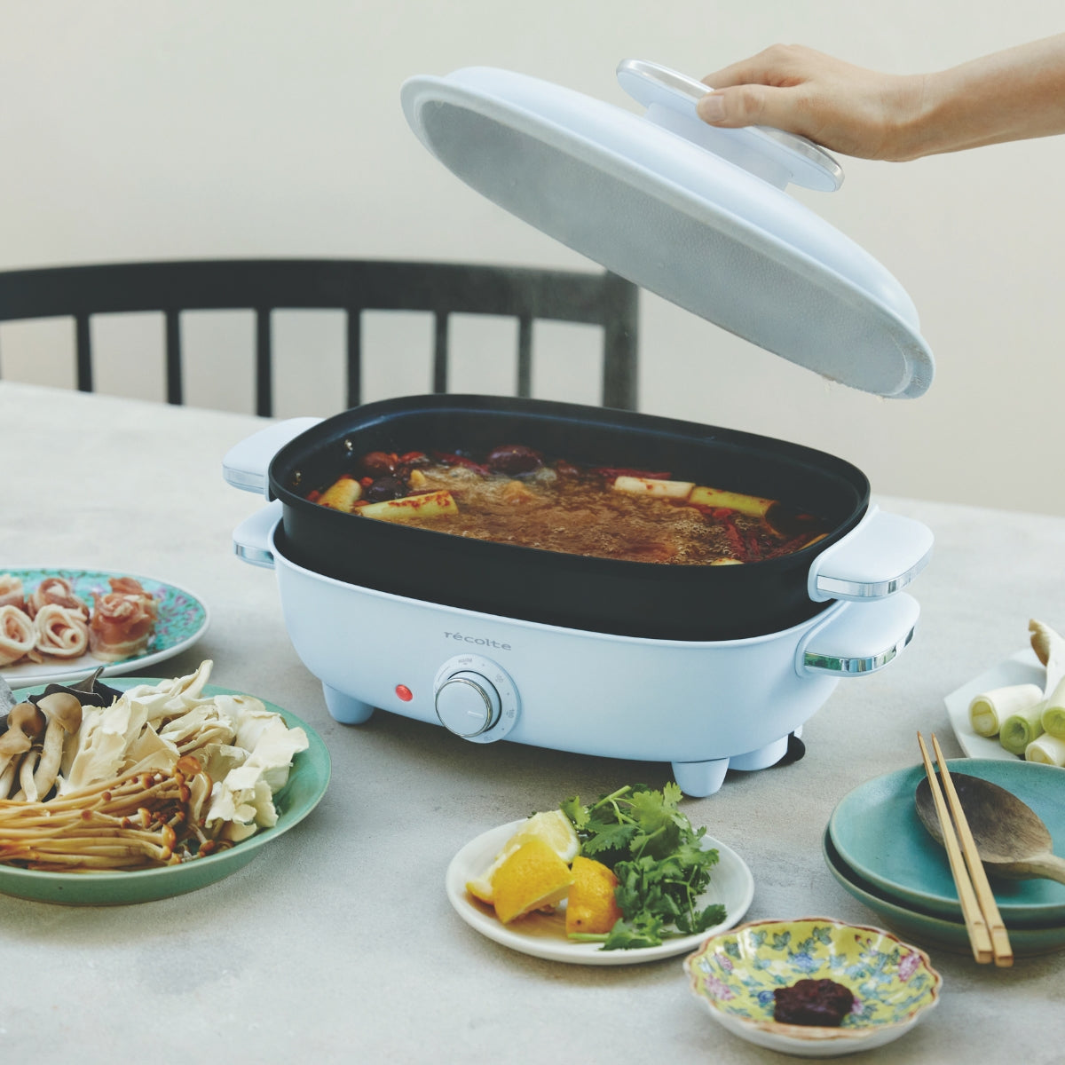 récolte Home BBQ 2Ways Grill 日式雙面電烤爐 + 火鍋盤 RBQ-HK21(CB)+HP
