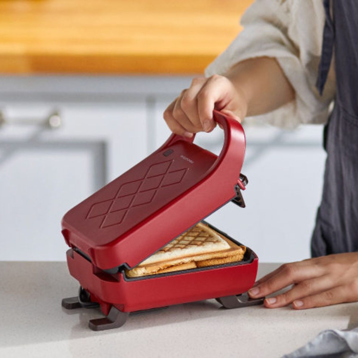 récolte Press Sand Maker Plaid – Red 厚燒格子三明治機 - 紅色 RPS-2(R)