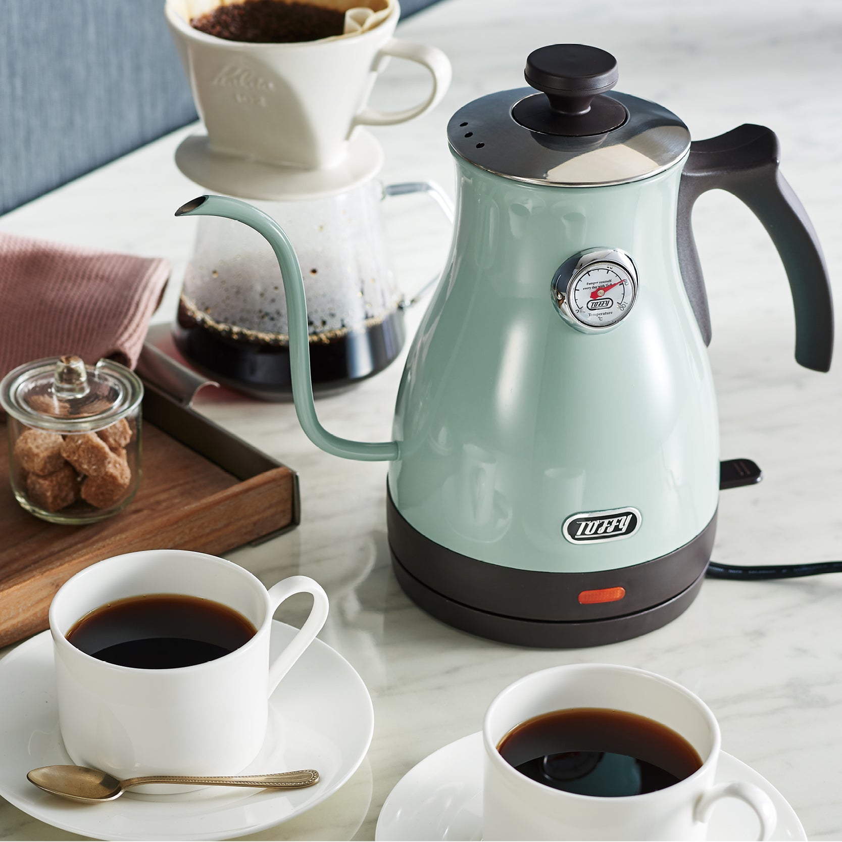 Toffy Electric Kettle with Thermometer 復古電熱水壼 K-KT3-PA