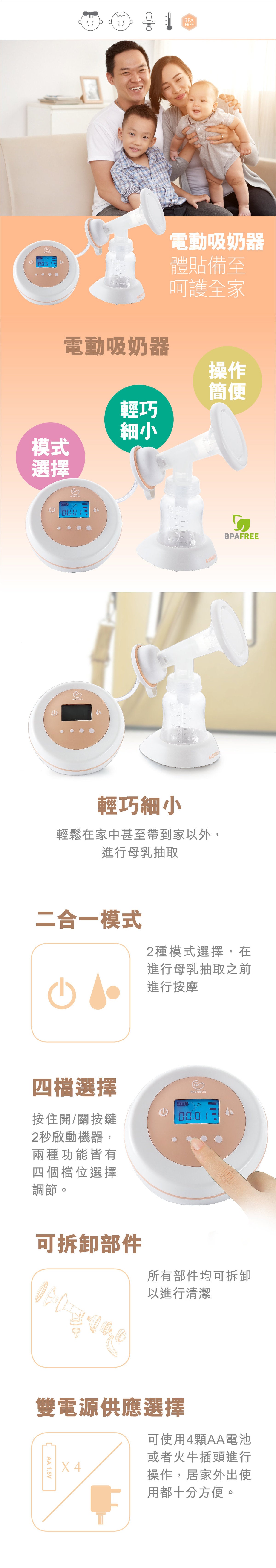 Babybelle 電動吸奶器連 20pcs 母乳收集袋